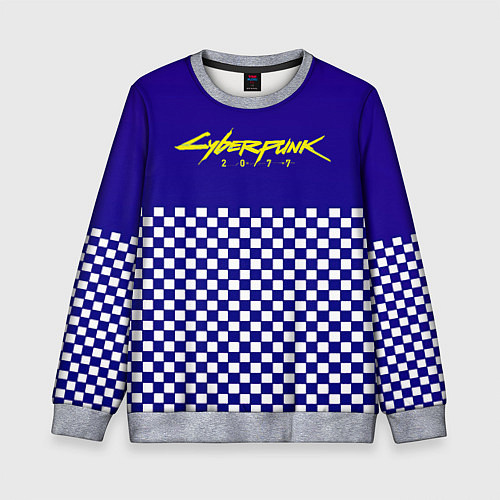 Детский свитшот Cyberpunk 2077 клетка / 3D-Меланж – фото 1