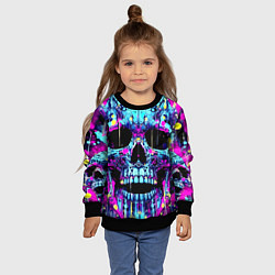 Свитшот детский Cool skull sketch - blots, цвет: 3D-черный — фото 2