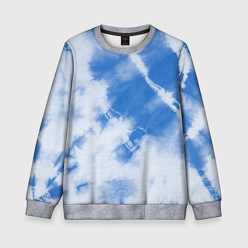 Детский свитшот Синий тай дай / 3D-Меланж – фото 1