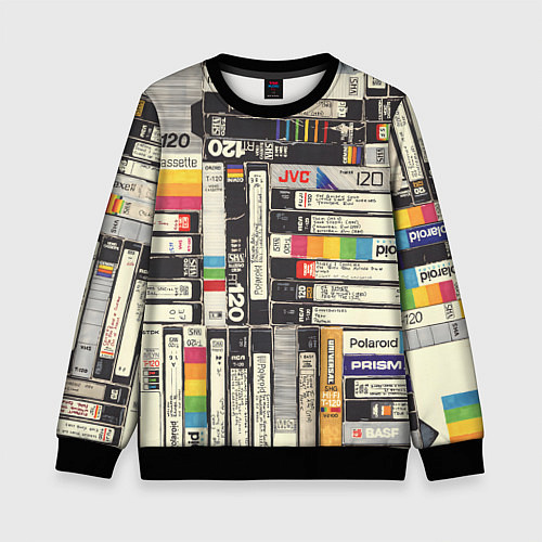 Детский свитшот Видеокассеты vhs / 3D-Черный – фото 1