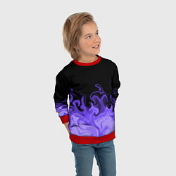 Свитшот детский Абстрактный фиолетовый огонь, цвет: 3D-красный — фото 2
