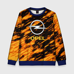 Свитшот детский Opel штрихи огненные, цвет: 3D-синий