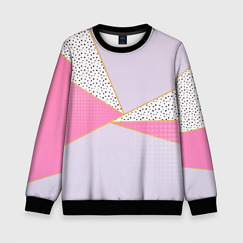 Детский свитшот Геометрическая абстракция с треугольниками и пятни / 3D-Черный – фото 1