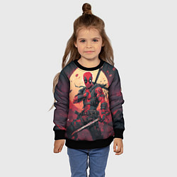 Свитшот детский Дэдпул самурай, цвет: 3D-черный — фото 2