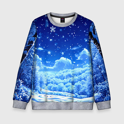 Детский свитшот Заснеженный лес / 3D-Меланж – фото 1