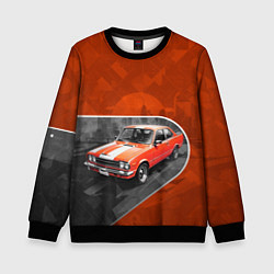 Свитшот детский Оранжевый ретроавтомобиль, цвет: 3D-черный