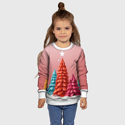 Свитшот детский Новогодние ели, цвет: 3D-белый — фото 2