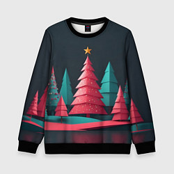 Детский свитшот Новогодний ночной лес