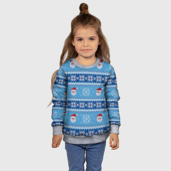 Свитшот детский Вязаный новогодний узор с Дедом Морозом, цвет: 3D-меланж — фото 2