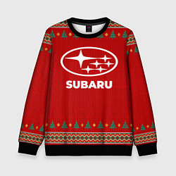 Свитшот детский Subaru new year, цвет: 3D-черный