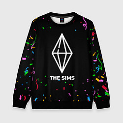 Свитшот детский The Sims конфети, цвет: 3D-черный
