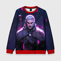 Свитшот детский Geralt - neon rain, цвет: 3D-красный