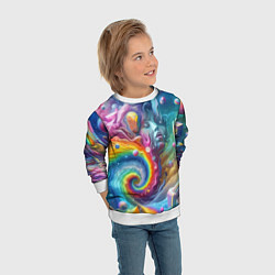 Свитшот детский Абстрактное граффити с лицом девушки, цвет: 3D-белый — фото 2