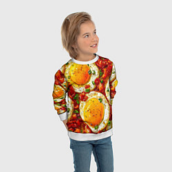 Свитшот детский Яичница-глазунья, цвет: 3D-белый — фото 2