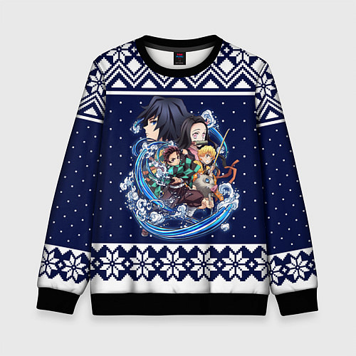 Детский свитшот Demon slayer sweater / 3D-Черный – фото 1