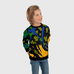 Свитшот детский Абстрактные пятна леопарда, цвет: 3D-черный — фото 2