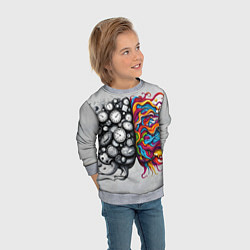 Свитшот детский Полушария мозга, цвет: 3D-меланж — фото 2
