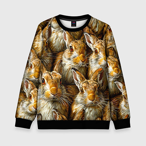 Детский свитшот Зайцы / 3D-Черный – фото 1