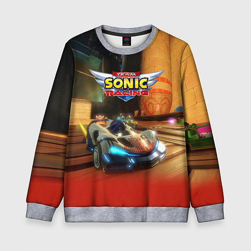 Детский свитшот Team Sonic racing - video game / 3D-Меланж – фото 1