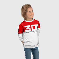 Свитшот детский 30 Seconds to Mars - red and white, цвет: 3D-белый — фото 2