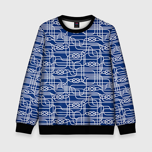 Детский свитшот Паттерн с узлами водопроводного лабиринта / 3D-Черный – фото 1