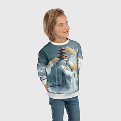 Свитшот детский Японский снежный пейзаж, цвет: 3D-белый — фото 2