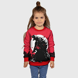 Свитшот детский Godzilla destroys the city, цвет: 3D-красный — фото 2