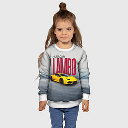 Свитшот детский Итальянский суперкар Lambo Huracan, цвет: 3D-белый — фото 2