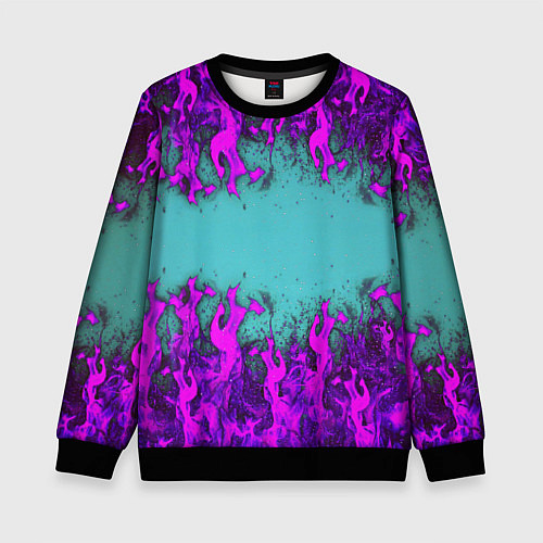 Детский свитшот Фиолетовое пламя / 3D-Черный – фото 1