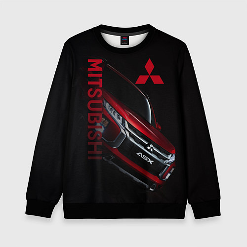 Детский свитшот Mitsubishi логотип / 3D-Черный – фото 1