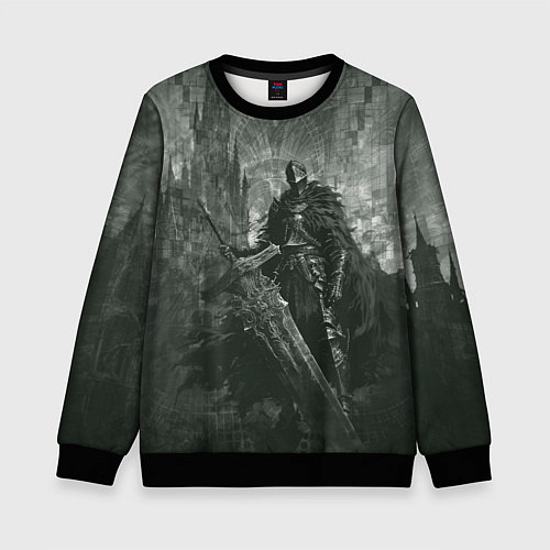 Детский свитшот Рыцарь с большим мечом / 3D-Черный – фото 1