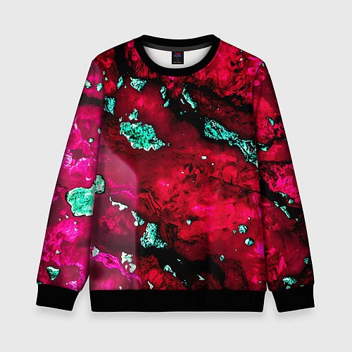 Детский свитшот Абстракция красно-голубая / 3D-Черный – фото 1
