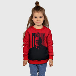 Свитшот детский Освальд Кобб Пингвин, цвет: 3D-красный — фото 2