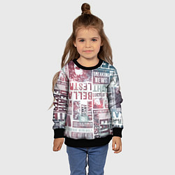 Свитшот детский Паттерн газеты - Гарри Поттер Сириус Блэк и Люциус, цвет: 3D-черный — фото 2