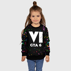 Свитшот детский GTA 6 конфети, цвет: 3D-черный — фото 2