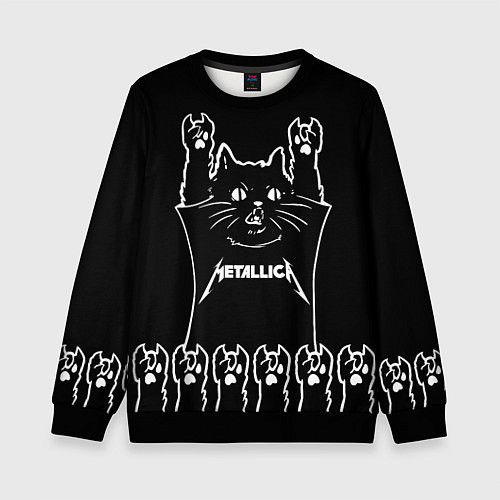 Детский свитшот Metallica: cat rock / 3D-Черный – фото 1