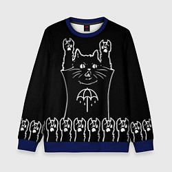Свитшот детский Bring Me the Horizon: cat rock, цвет: 3D-синий