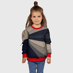 Свитшот детский Фрактальные линии, цвет: 3D-красный — фото 2