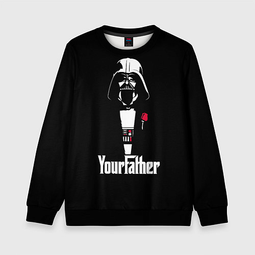 Детский свитшот Дарт Вейдер крёстный отец / 3D-Черный – фото 1