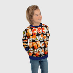 Свитшот детский Большой сет роллов, цвет: 3D-синий — фото 2