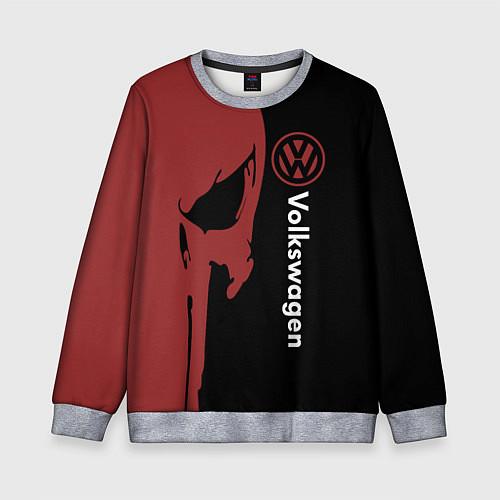 Детский свитшот Volkswagen и череп / 3D-Меланж – фото 1