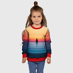 Свитшот детский Медитация на закате, цвет: 3D-красный — фото 2