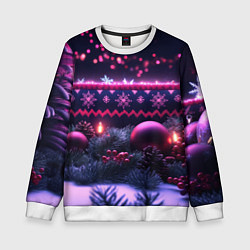 Детский свитшот Новый год в фиолетовом свете
