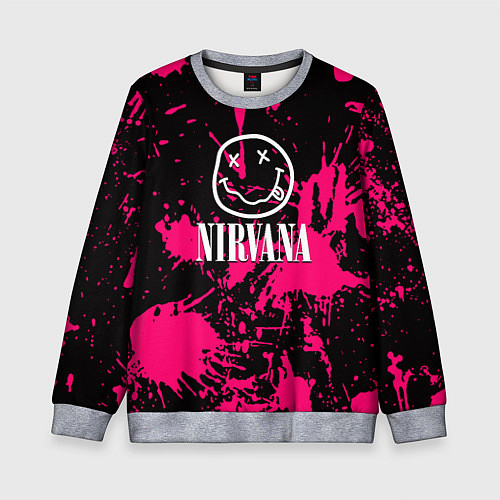 Детский свитшот Nirvana pink color / 3D-Меланж – фото 1