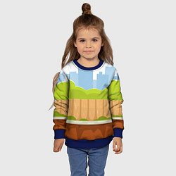 Свитшот детский Летний город, цвет: 3D-синий — фото 2