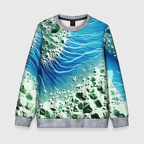 Детский свитшот Берег и синие волны / 3D-Меланж – фото 1