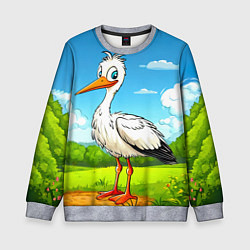 Свитшот детский Аист в поле, цвет: 3D-меланж
