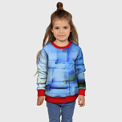 Свитшот детский Чёрные пятна на синем фоне абстракция, цвет: 3D-красный — фото 2