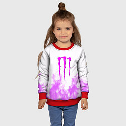 Свитшот детский Monster energy neon flame, цвет: 3D-красный — фото 2