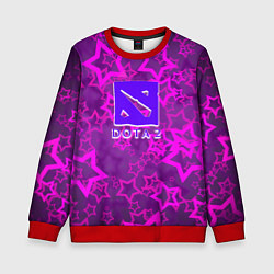 Свитшот детский Dota2 звёзды неон, цвет: 3D-красный